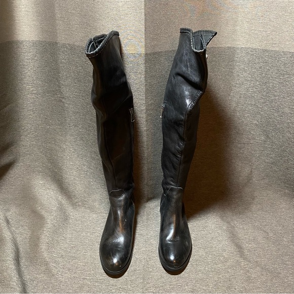 Ron White Shoes - RON WHITE Italian leather over-the-knee boot 🇮🇹